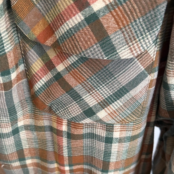 Pendleton Men's Casual Plaid Shirt - Green, Brown, and Orange. Very Vintage. - Picture 6 of 7